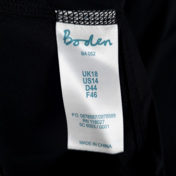 Boden Activewear Shirt Womens 14 Black Long Sleeve Wicking Stretch Pickleball - Picture 16 of 16